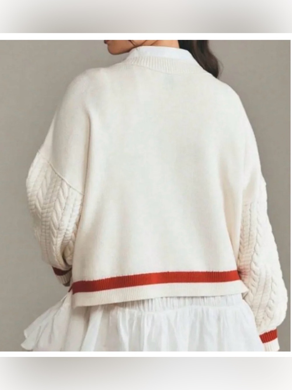 Maeve by Anthropologie Graphic Cable-Knit Sweater Seaside Nantucket Sz:S - Picture 13 of 14